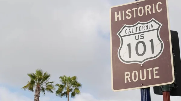 Pacific Coast Highway Ruta Histórica 101 Señal Tráfico Destino Turístico —  Fotos de Stock