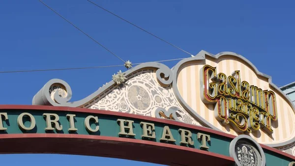 San Diego Kalifornien Usa Februar 2020 Gaslamp Quarter Historisches Eingangsbogenschild — Stockfoto