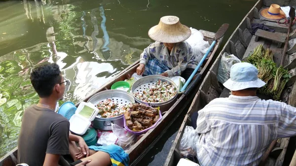 Bangkok Thailand Julho 2019 Mercado Flutuante Lat Mayom Canal Tradicional — Fotografia de Stock