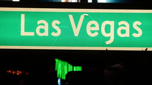 Fabulos Las Vegas Znak Drogowy Świecący Strip Grzesznym Mieście Usa — Zdjęcie stockowe