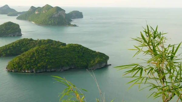 Ptačí Oko Panoramatický Letecký Pohled Ostrovy Oceánu Ang Thong Národního — Stock fotografie