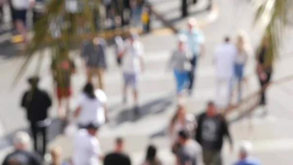 Defocused Crowd People Road Intersection Crosswalk Strip Las Vegas Usa — Stock Photo, Image