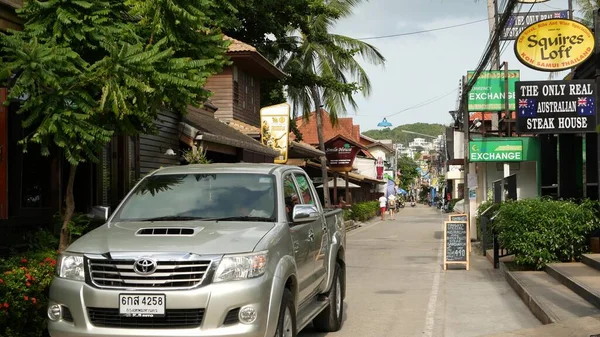 Samui Island Thailand Mai 2019 Typische Touristenstraße Fischerdorf Mit Souvenirläden — Stockfoto