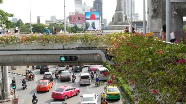 Bangkok Tailandia Julio 2019 Tráfico Horas Punta Cerca Victory Monumet — Foto de Stock