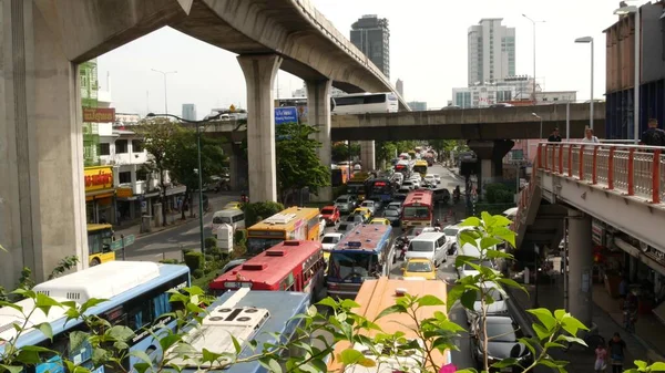 Bangkok Tailandia Julio 2019 Tráfico Horas Punta Cerca Victory Monumet — Foto de Stock