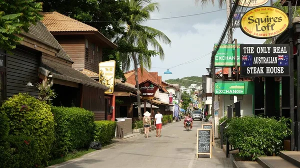 Île Samui Thaïlande Mai 2019 Rue Touristique Typique Dans Village — Photo
