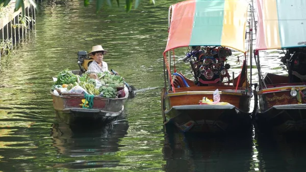 Bangkok Tajlandia Lipiec 2019 Pływający Rynek Lat Mayom Tradycyjny Klasyczny — Zdjęcie stockowe