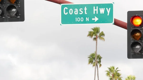 Pacific Coast Highway Historic Route 101 Road Sign Tourist Destination — Stock Photo, Image