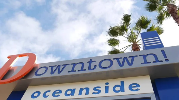 Nominativo Oceanside Palme Oside Famosa Località Turistica Americana Costa Occidentale — Foto Stock