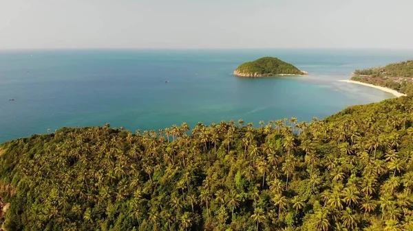 Вид Воздуха Маленький Остров Koh Панган Phangan Thailand Экзотический Панорамный — стоковое фото