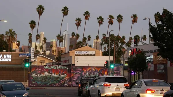 Los Angeles California Usa Ott 2019 Skyline Urbano Palme Estetica — Foto Stock