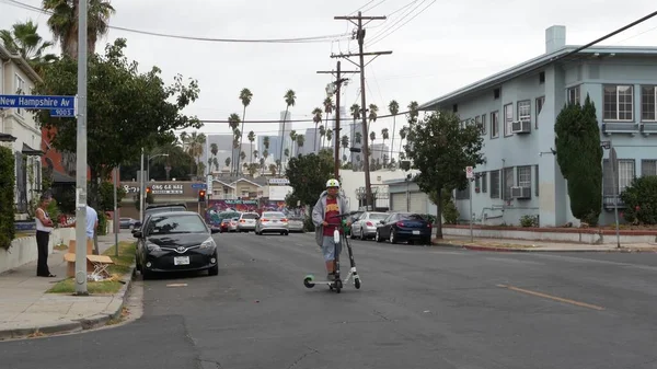 Los Angeles California Eua Out 2019 Linha Horizonte Urbana Palmas — Fotografia de Stock