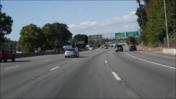 Driving Intercity Freeway Los Angeles California Usa Defocused View Car — Stock Photo, Image