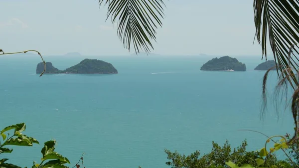 Cinco Islas Hermanas Una Superficie Agua Serena Encantador Paisaje Vegetación — Foto de Stock