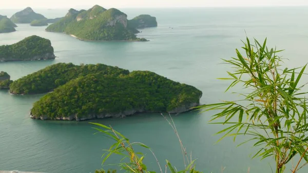 Ptačí Oko Panoramatický Letecký Pohled Ostrovy Oceánu Ang Thong Národního — Stock fotografie