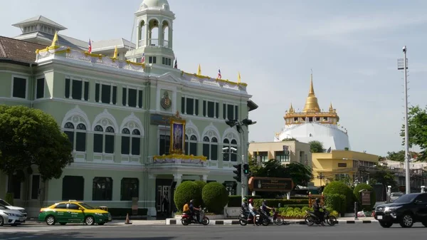 Bangkok Thailand 2019 Július Csúcsforgalom Wat Saket Közelében Fővárosban Híres — Stock Fotó