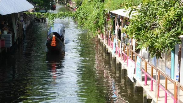 Bangkok Thailandia Luglio 2019 Canale Fluviale Asiatico Tradizionale Vista Del — Foto Stock