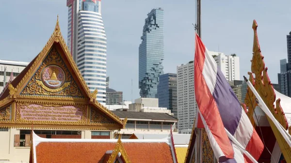 Bangkok Thailand 2019 Július Keleti Ősi Hagyományos Templom Modern Futurisztikus — Stock Fotó