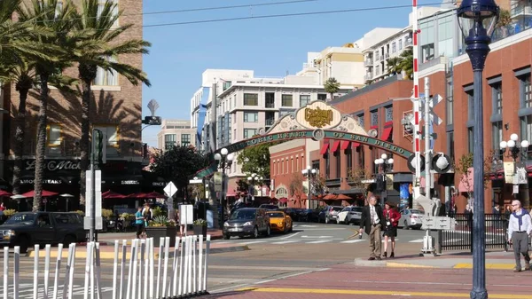 Сан Диэго Калифорния Сша Февраля 2020 Знак Gaslamp Quarter Ретро — стоковое фото