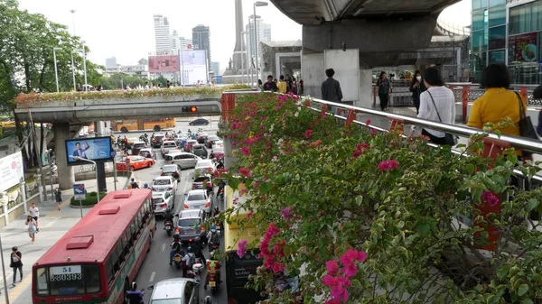 Bangkok Thailand Julho 2019 Tráfego Hora Ponta Perto Victory Monumet — Fotografia de Stock