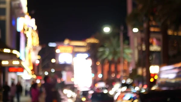 Defocused Fabulous Las Vegas Strip Boulevard Luxury Casino Hotel Gambling — Stock Photo, Image