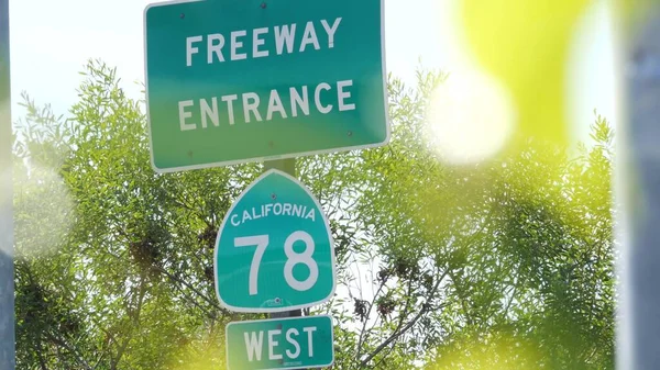 Señal Entrada Autopista Cruce Intercambio Condado San Diego California Ruta — Foto de Stock