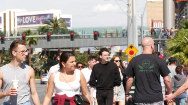 Las Vegas Nevada Usa Mar 2020 People Pedestrian Walkway Multicultural — Stock Photo, Image