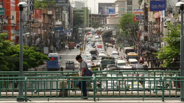 Bangkok Tailandia Julio 2019 Tráfico Horas Punta Cerca Victory Monumet — Foto de Stock