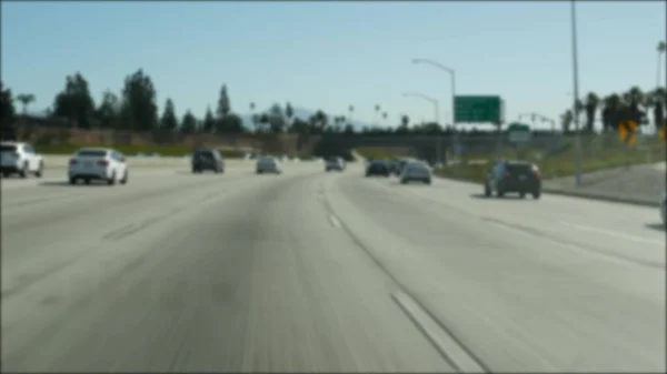 Conduciendo Por Autopista Interurbana Los Ángeles California Vista Desenfocada Desde — Foto de Stock