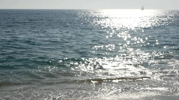 California Summertime Beach Aesthetic Blurred Defocused Water Wave Shiny Sun — Stock Photo, Image