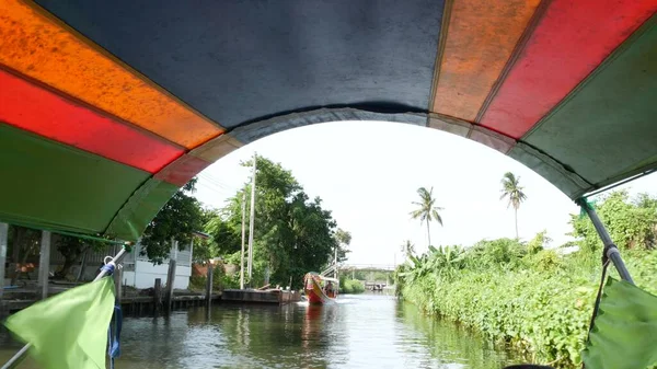 Bangkok Tajlandia Lipiec 2019 Tradycyjny Kanał Rzeczny Azji Widok Spokojny — Zdjęcie stockowe