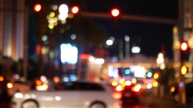Las Vegas Bulvarı, lüks kumarhane ve otel, Nevada, ABD 'de kumar sahası. Fremont caddesi yakınlarındaki gece hayatı ve trafik turist parasıyla tatil köyünde. Günah şehrinin neon ışıkları