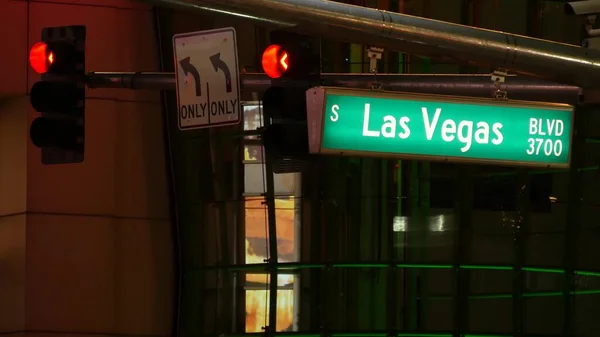 Fabulos Las Vegas Cartello Stradale Che Illumina Strip Nella Città — Foto Stock