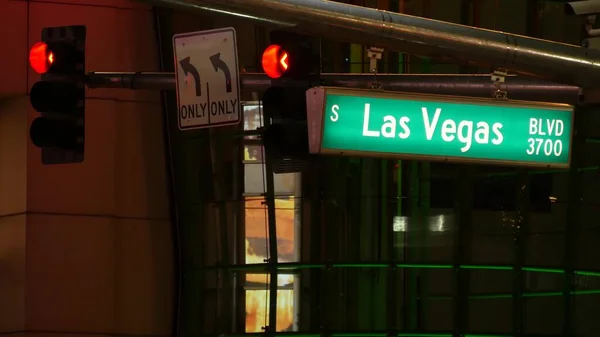 Fabulos Las Vegas Señal Tráfico Que Brilla Strip Ciudad Estados —  Fotos de Stock