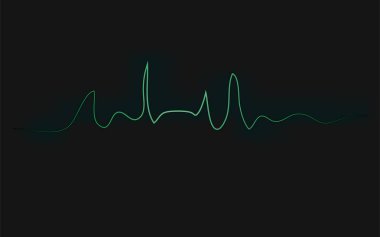 Neon kalp nabız yeşil çizimde yendi.