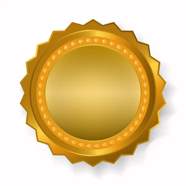 Vetor da Medalha de Ouro. Round Championship Label. Concorrência Challen — Vetor de Stock