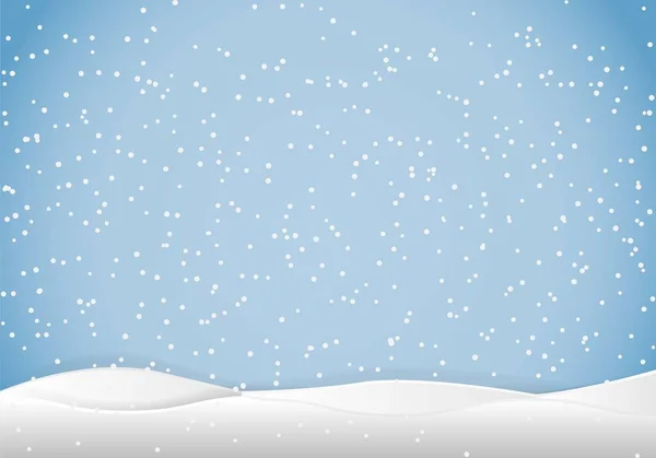 Doğal Kış Noel arka planı, gökyüzü, yoğun kar yağışı... — Stok Vektör