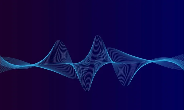 Абстрактный Синий Цифровой Эквалайзер Вектор Звуковых Волн Элементам — стоковый вектор