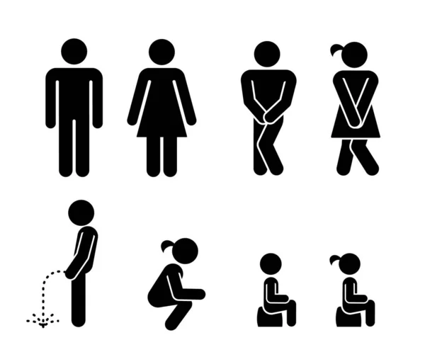 Set of toilet signs. — Stock Vector