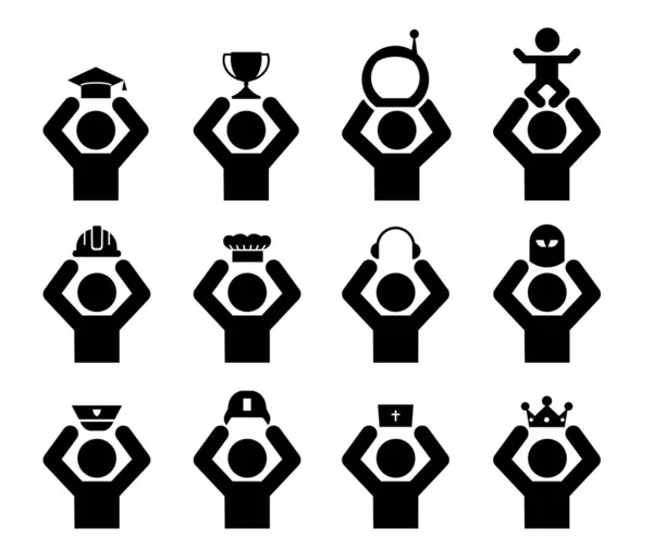 Sammlung von Avatarsymbolen im Zusammenhang mit dem Beruf. — Stockvektor