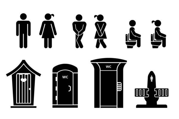 Set of toilet signs. — Stock Vector