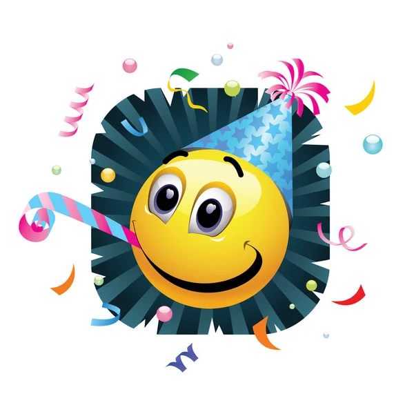 Smiley Being Cheerful Having Fun Party — Stock Vector