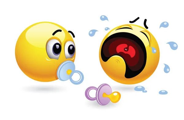 Humoristic Illustration Babies Presented Smileys Vector Illustration Cute Smiley Babies — Stock Vector