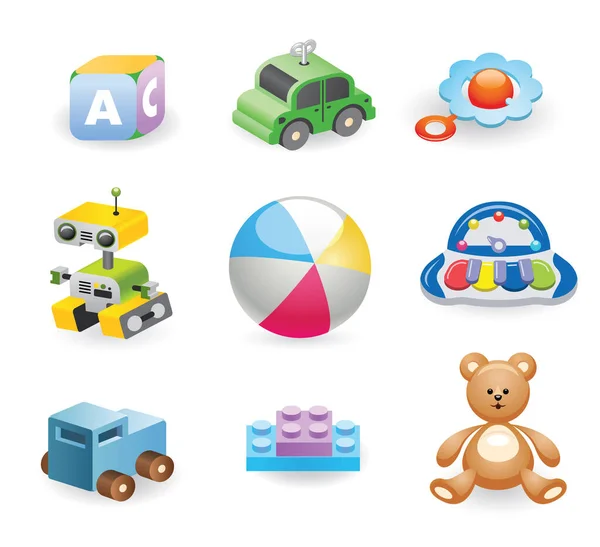 Set Different Toys Children Vector Illustration — Stock Vector