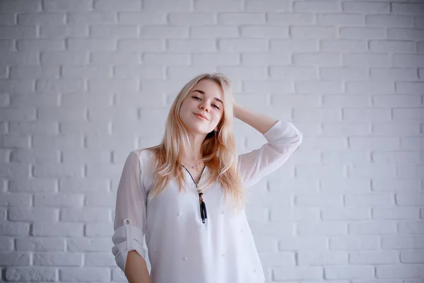 Retrato Beleza Mulher Jovem Loira Bonito — Fotografia de Stock