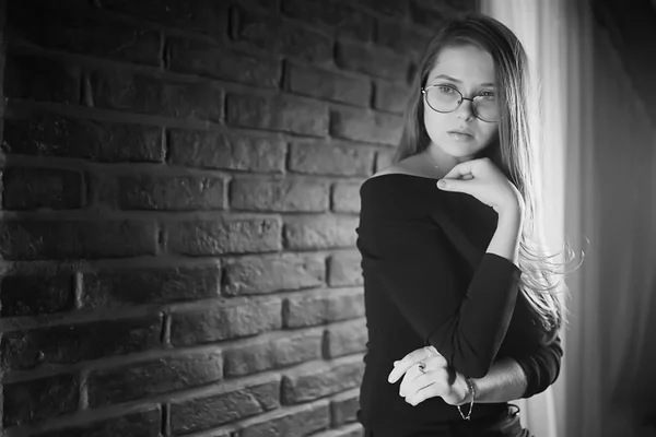 Red Haired Young Woman Wearing Glasses Businesswoman Concept — Stock Photo, Image