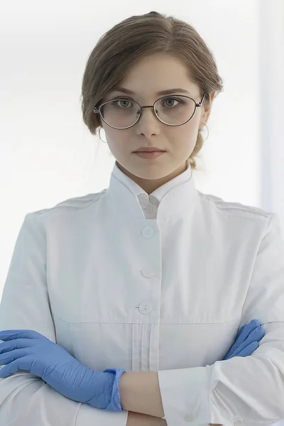 Jovem Médico Uniforme Médico Trabalho Conceito Medicina Moderna — Fotografia de Stock