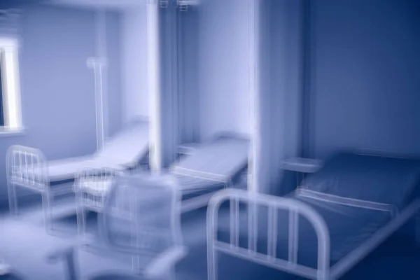 Verschwommenes Krankenhaus Interieur Mit Betten — Stockfoto