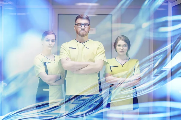 Junge Ärzte Medizinischer Uniform Bei Der Arbeit Konzept Der Modernen — Stockfoto