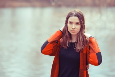 bahar Park ekose teşkil etmektedir genç güzel kadın